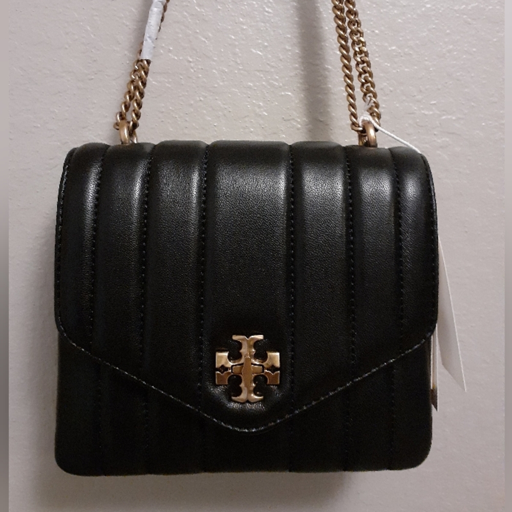 NWT Tory Burch Black and Gold Quilted Bag
